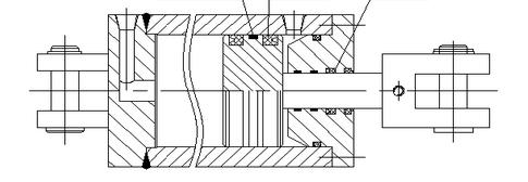 典型的液壓油缸密封件油封密封圈形式之孔軸全部用y圈型式結(jié)構(gòu)圖1 典型的液壓油缸密封件油封密封圈形式之孔軸全部用y圈型式結(jié)構(gòu)圖1